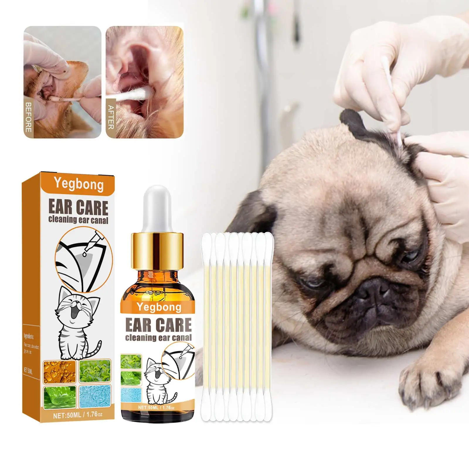Pet Ear Cleaner - Tetes Pembersih Telinga Hewan Peliharaan Mencegah