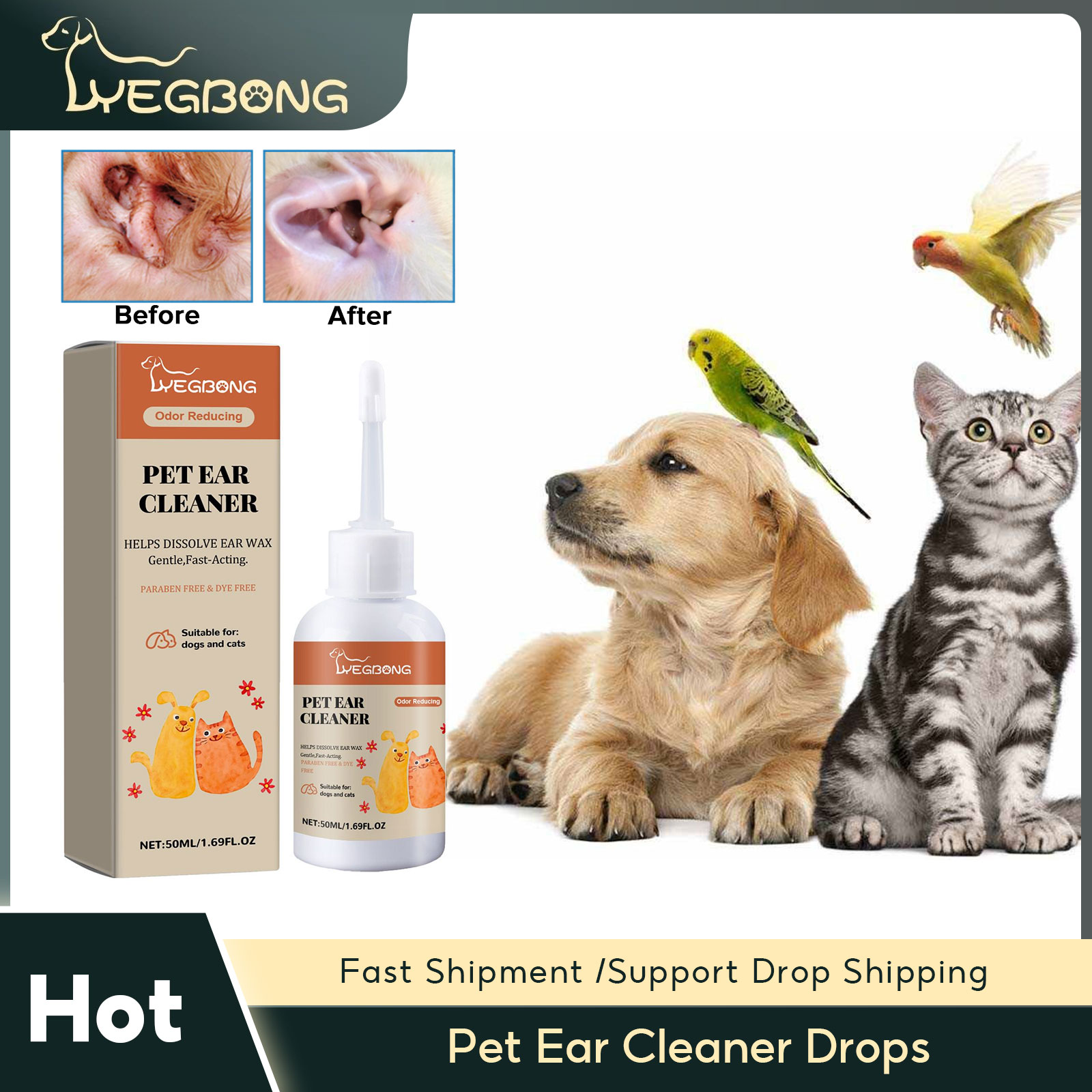 Pet Ear Cleaner - Cairan pembersih telinga hewan peliharaan, cairan