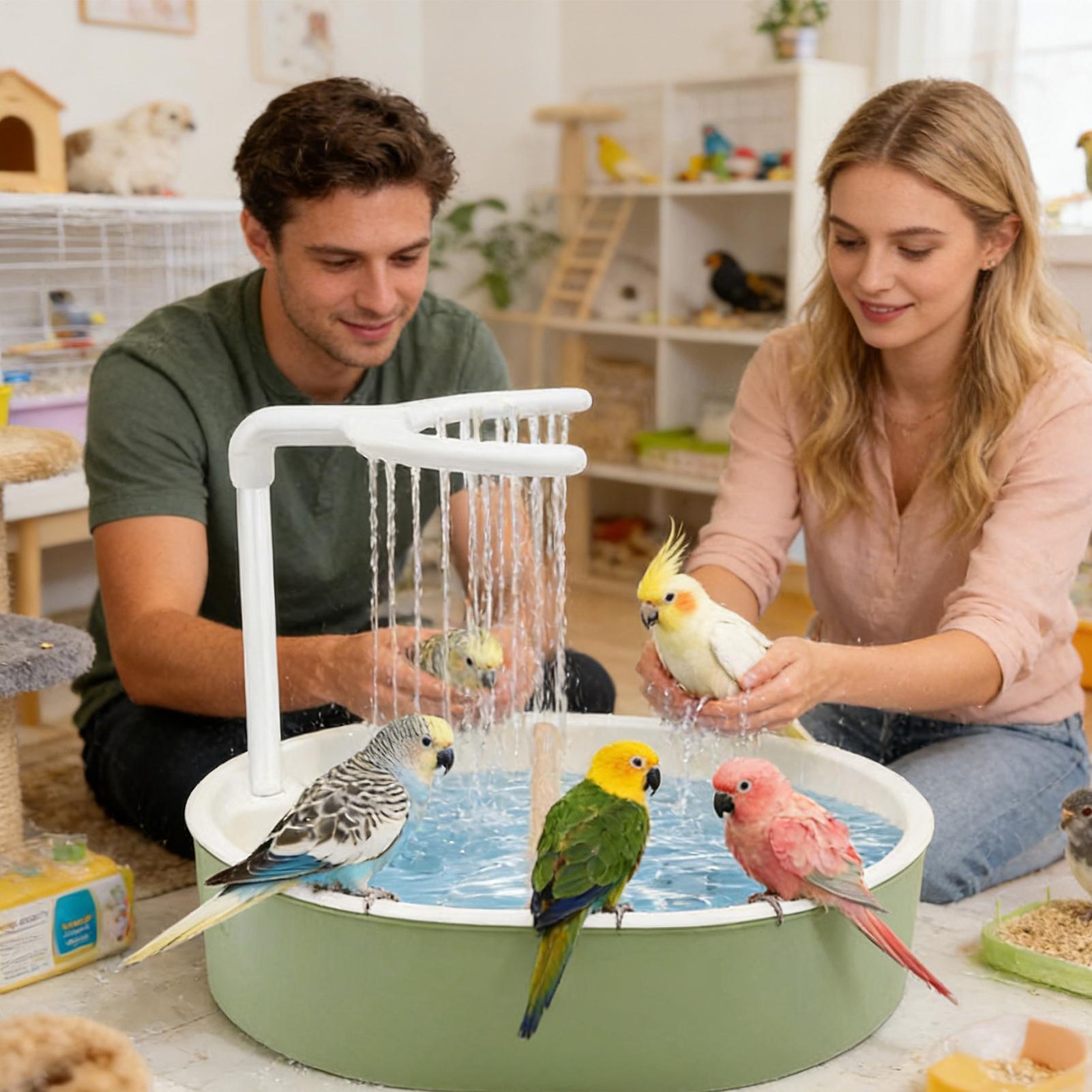Bak Mandi Burung Otomatis untu - Bird Cage Parrot ulasan dan harga
